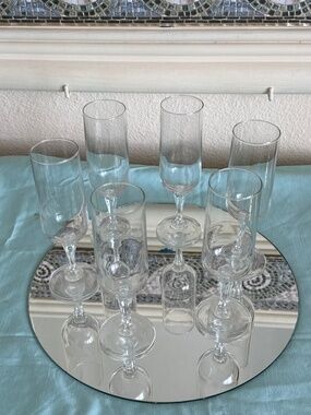 6 Vintage Cristal d Arques /Luminarc  France champagne, flutes